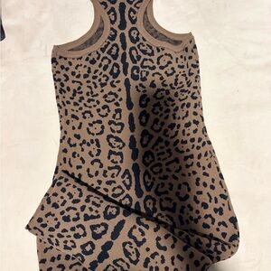 SER.O.YA Brown and Black Leopard Knit Top